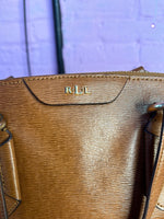 Brown Ralph Lauren Leather Tote Bag