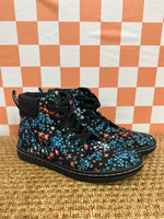 Black Doc Martens Floral High Top Sneakers, 8