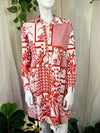 Red & White Maeve Shirt Dress, S