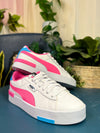 Neon Pink and White Puma Jada SC Sneakers, 8.5