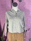 Gray Gap Cropped Buttoned Long Sleeve, L