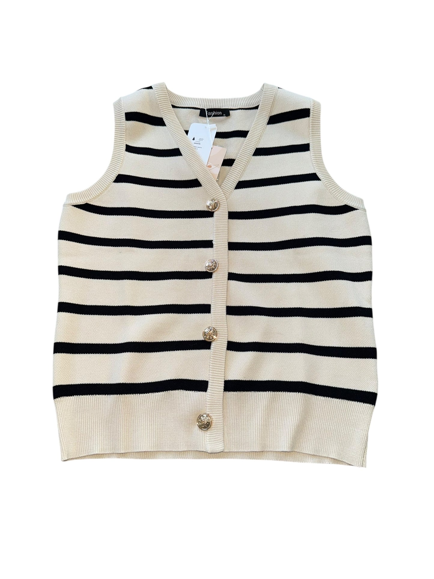 Tan Fashion Sweater Vest, M