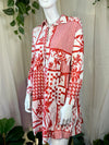Red & White Maeve Shirt Dress, S
