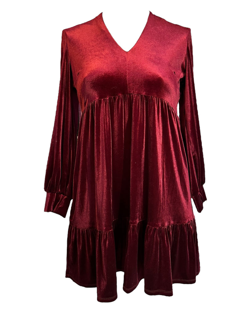 Red Just... Taylor Velvet Mini Dress, L