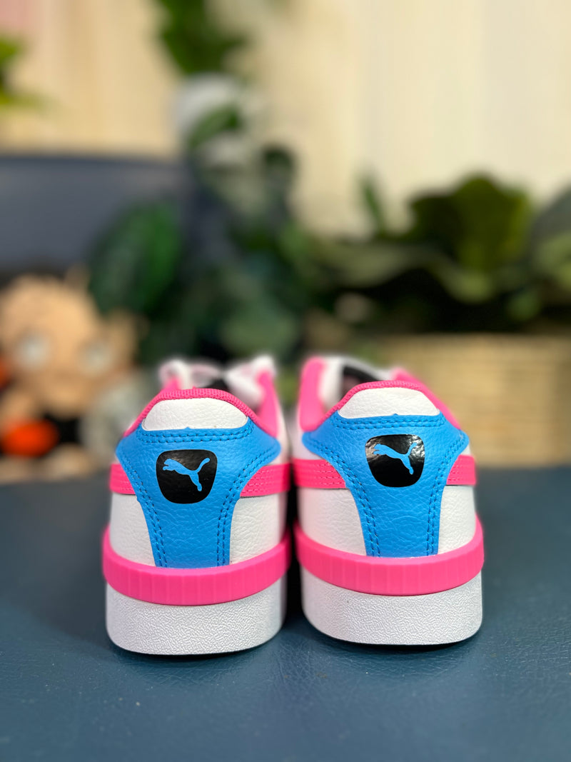 Neon Pink and White Puma Jada SC Sneakers, 8.5