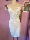 White Divided by H&M Knit Bodycon Dress, M