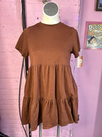 Brown Old Navy Tiered Dress, L