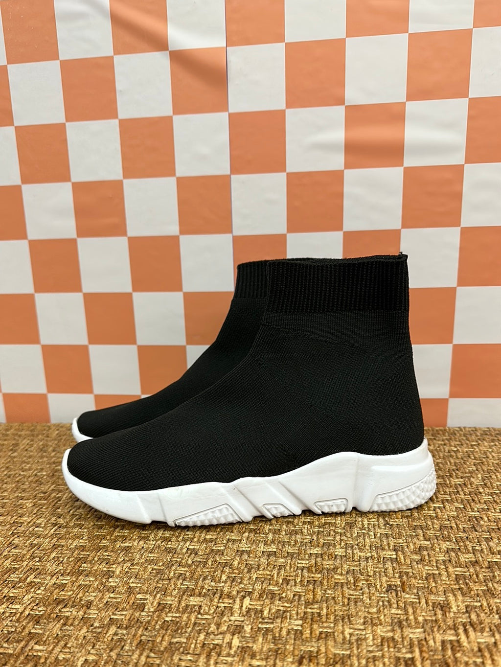 Black Steve Madden Sock Boots, 6