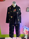 Black Embroidered Drink Breckenridge Jacket, Tee, and Pant Set, 12/L