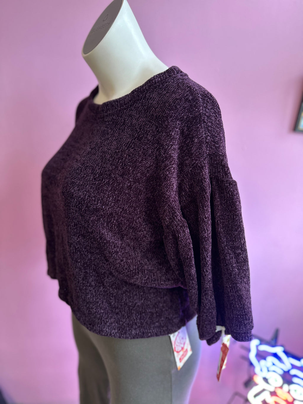 Purple Ophelia Roe Casual Sweater, L