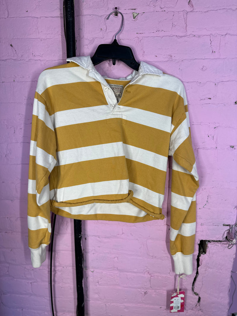 Yellow Abercrombie & Fitch Polo Long Sleeve, XS