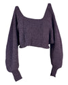 Purple Free People Cropped Sweater, M