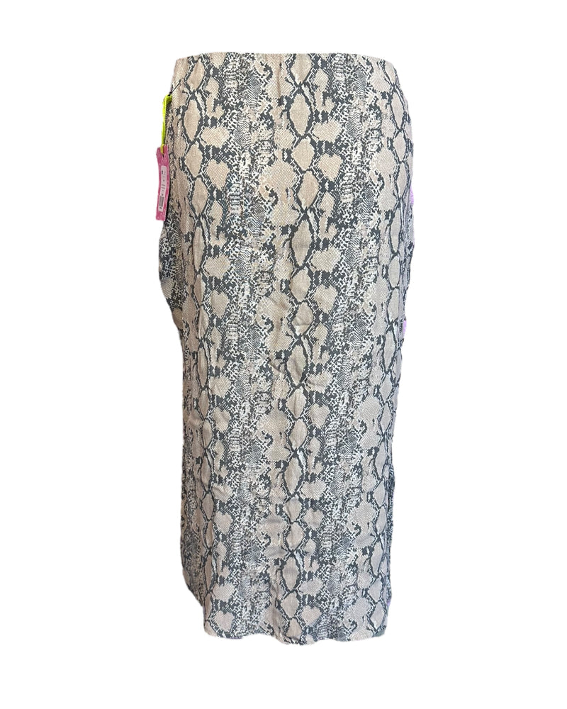 Gray American Eagle Snakeskin Print Midi Skirt, M