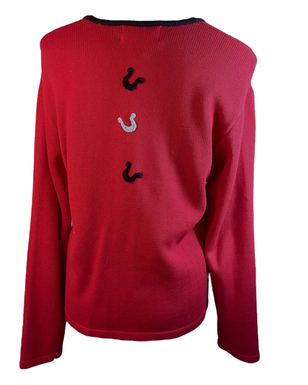 Red Horseshoe Back in the Saddle Sweater, L