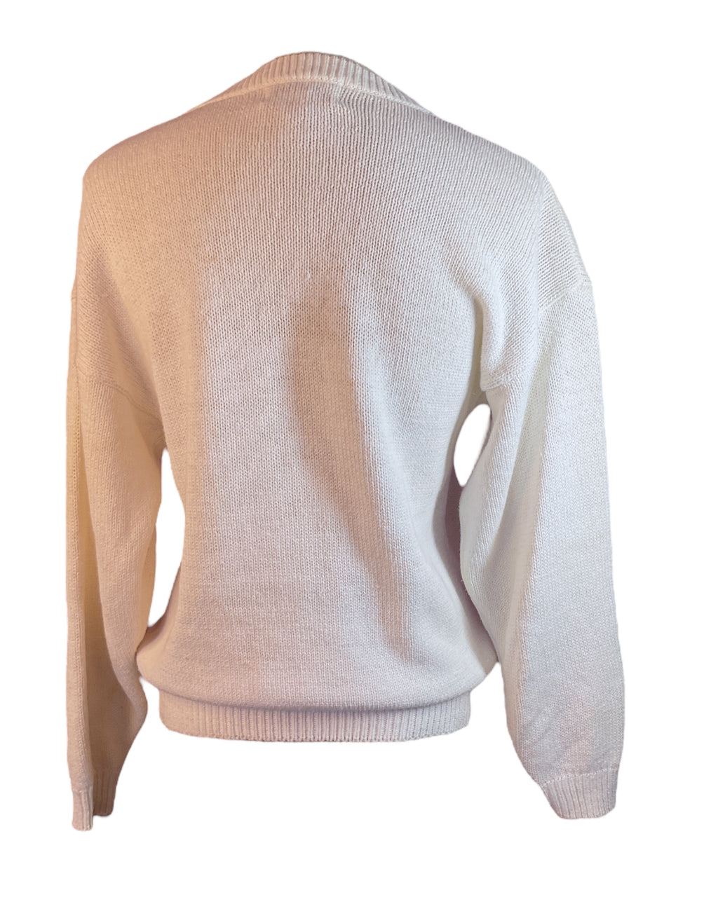 White Western Collection Rhinestone Sweater, M