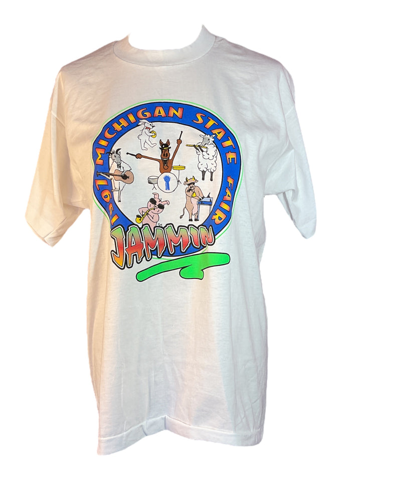 White Fruit of the Loom "Michigan State Fair" Graphic Tee, L