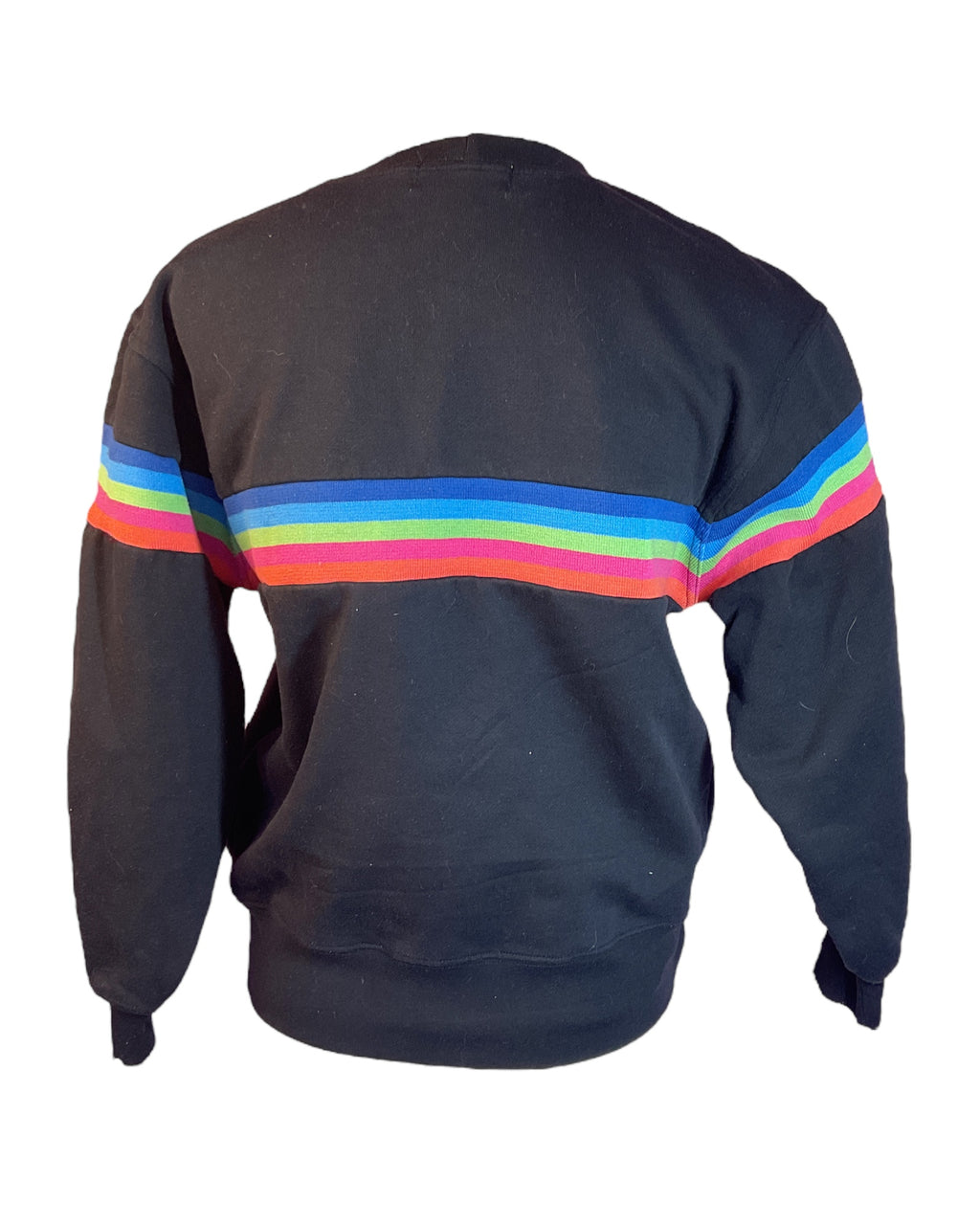 Black Rainbow Stripe The Limited Crewneck Sweatshirt, S