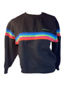 Black Rainbow Stripe The Limited Crewneck Sweatshirt, S