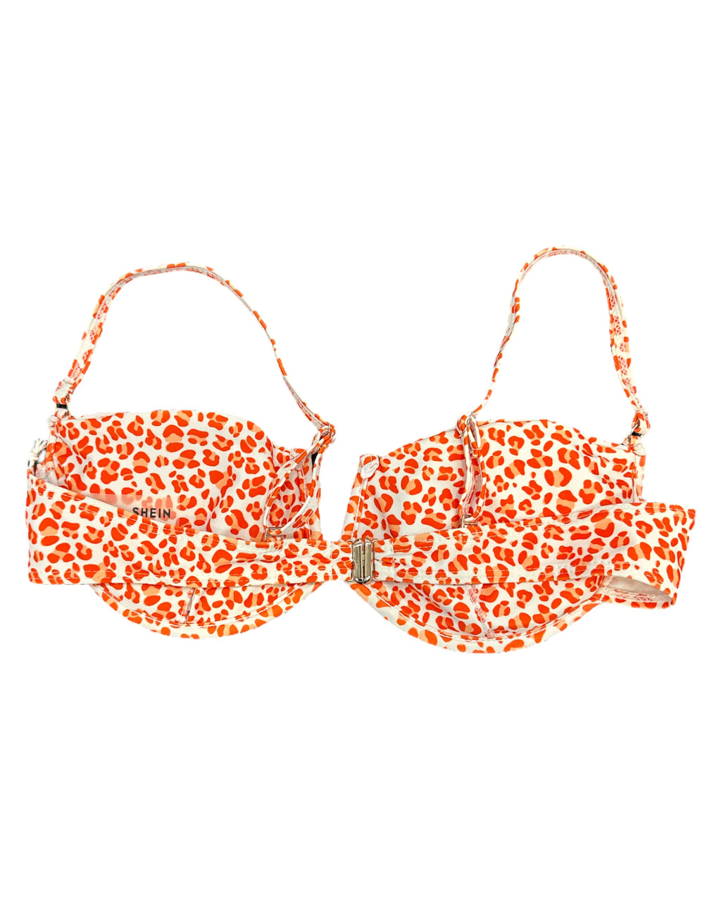 Orange Animal Print Shein Swim Top, M