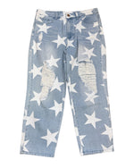 Lightwash Star Toast Jeans Distressed Mom Jeans, L