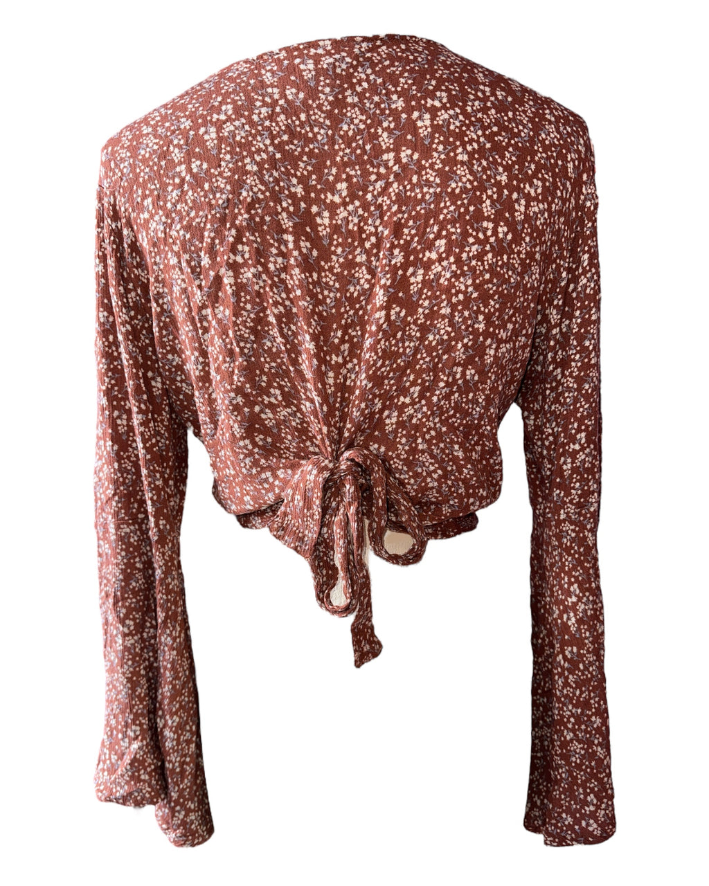 Brown Floral Just Polly Blouse, L