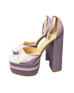 Purple Silk Pretty Little Thing Platform Heels, 9
