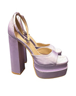 Purple Silk Pretty Little Thing Platform Heels, 9