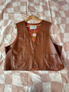 Brown Lariat Leather Vest, 1X