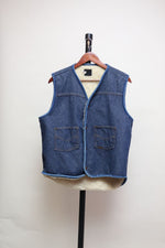 Denim Roebucks Sherpa Lined Vest, L