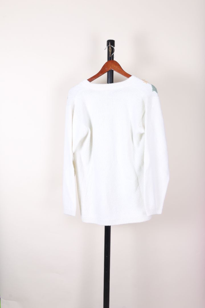 White Alfred Dunner Sweater, S