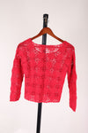 Red Newport News Crochet Sweater, M