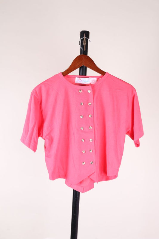 Pink The Knit Series Buttoned Tee, S