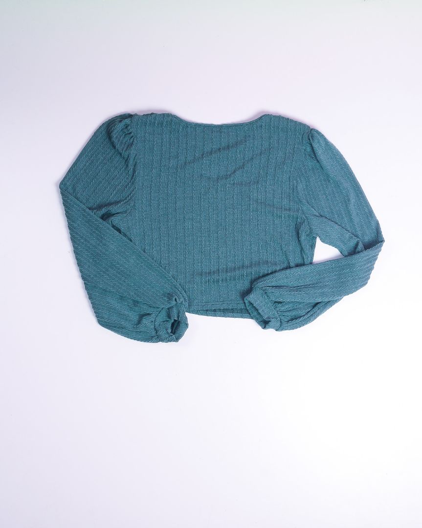 Green Shein Cropped Blouse, 2X