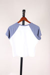 White/Blue Hollister Baby Tee, L