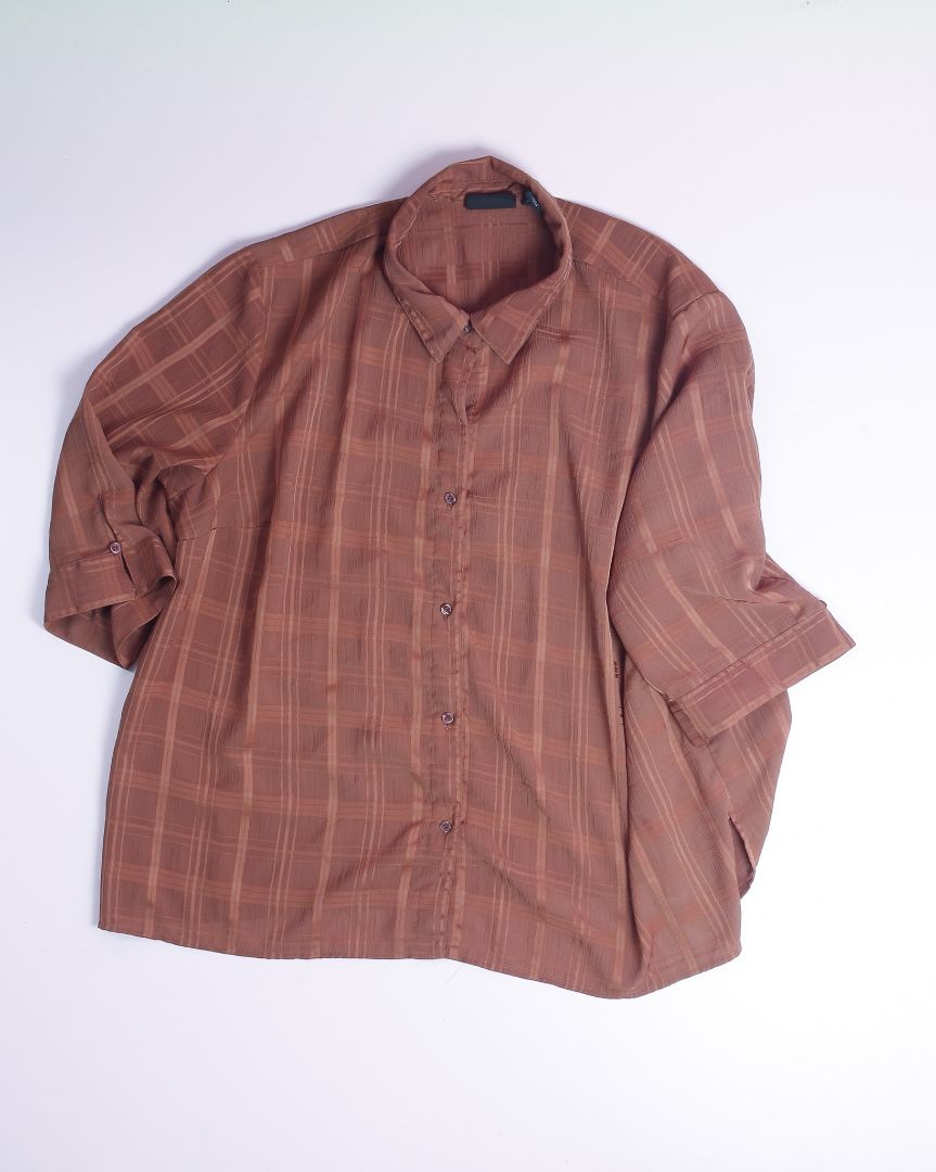 Brown Maggie Barnes Button Down, 3X