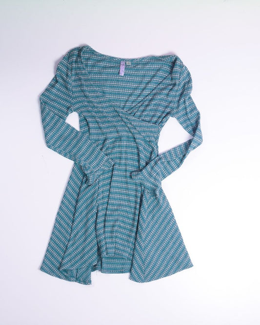 Teal Alya Peasant Dress, S