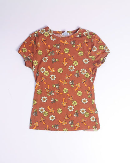 Orange Rue 21 Ribbed Tee, M