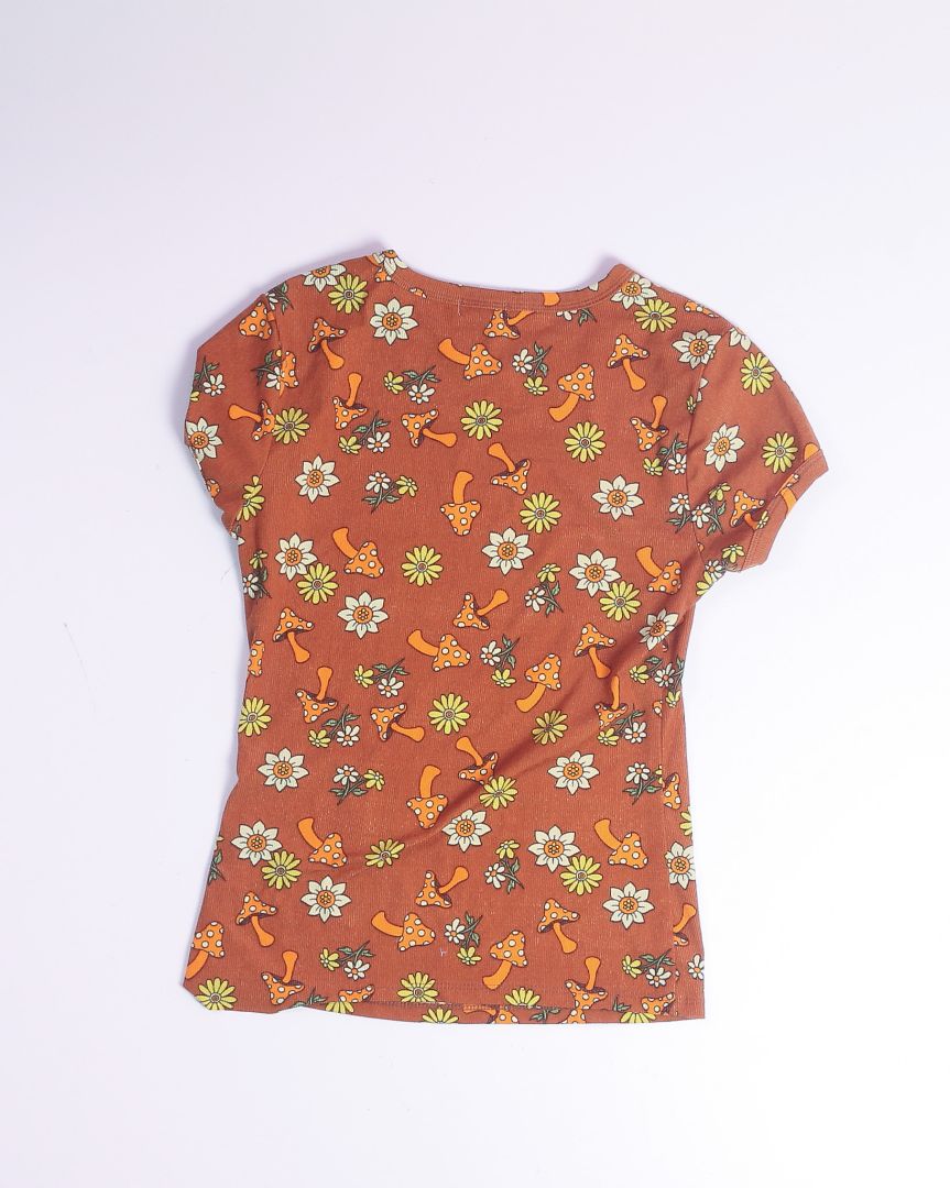 Orange Rue 21 Ribbed Tee, M