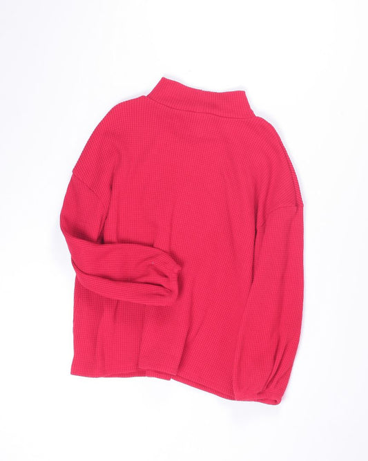 Red Ava & Viv Waffle Knit Top, 1X