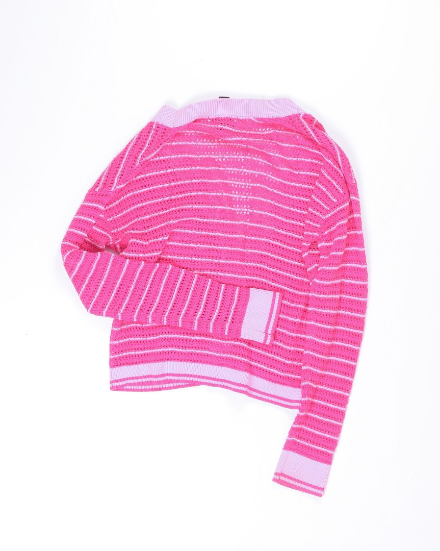 Pink Beach Riot Crochet Cardigan, S