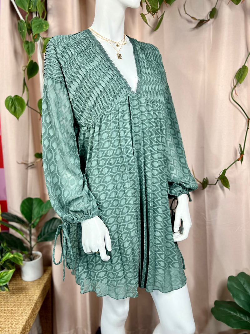 Green ASOS Long Sleeved Babydoll Dress, 8