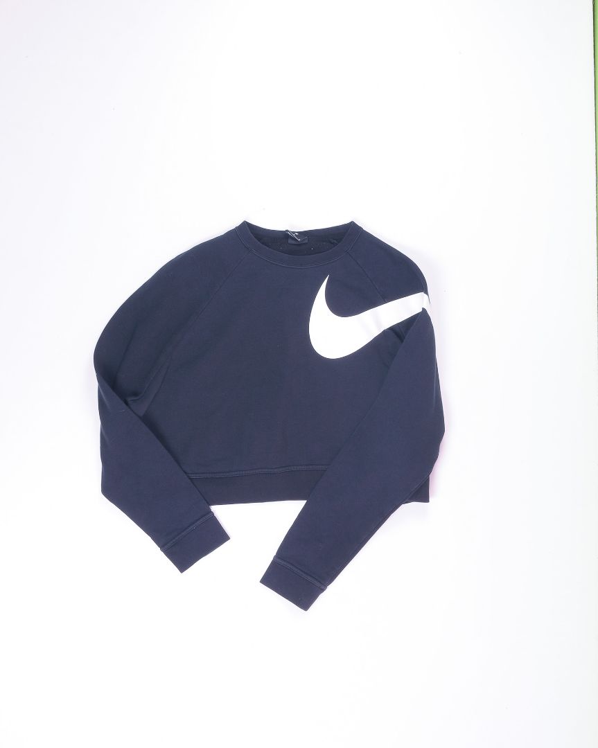 Black NIke Cropped Crewneck, L