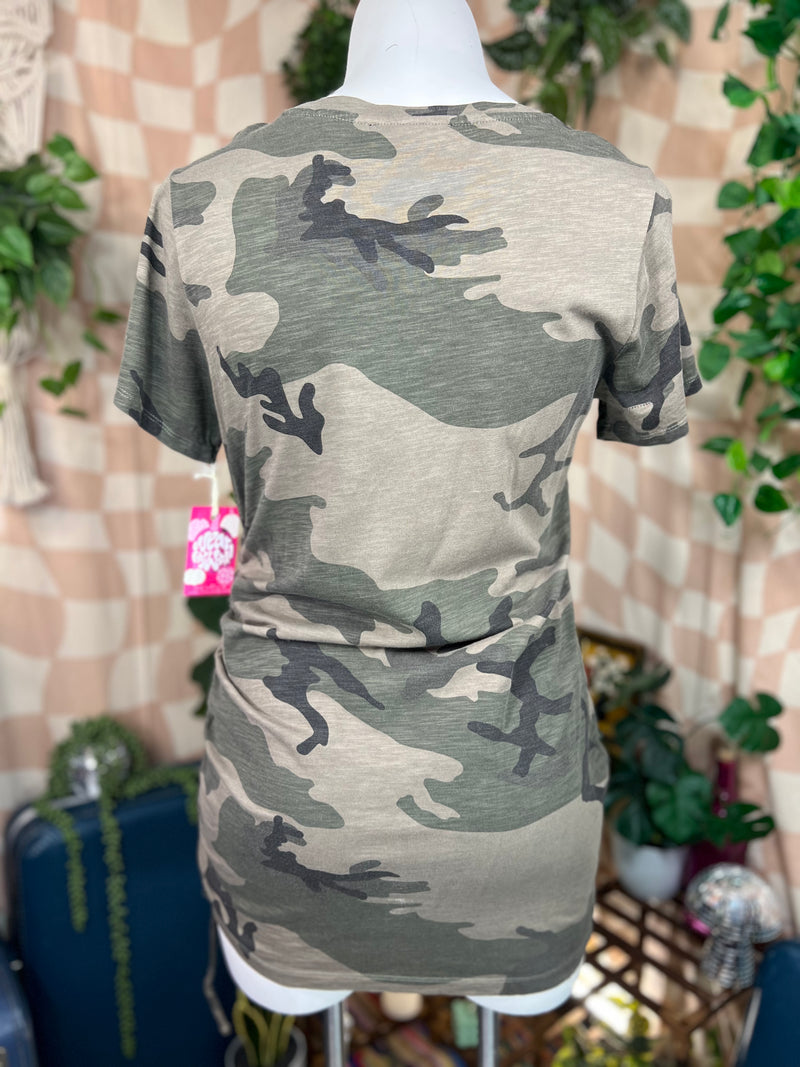 Camo Sanctuary Synched Tee Dress, XL
