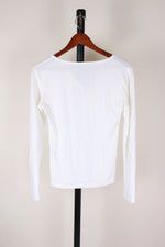 White  Ribbed Long Sleeve, S