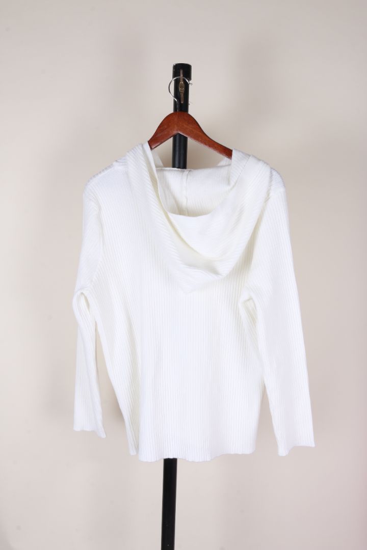 White COCO + CARMEN Ribbed Long Sleeve, S