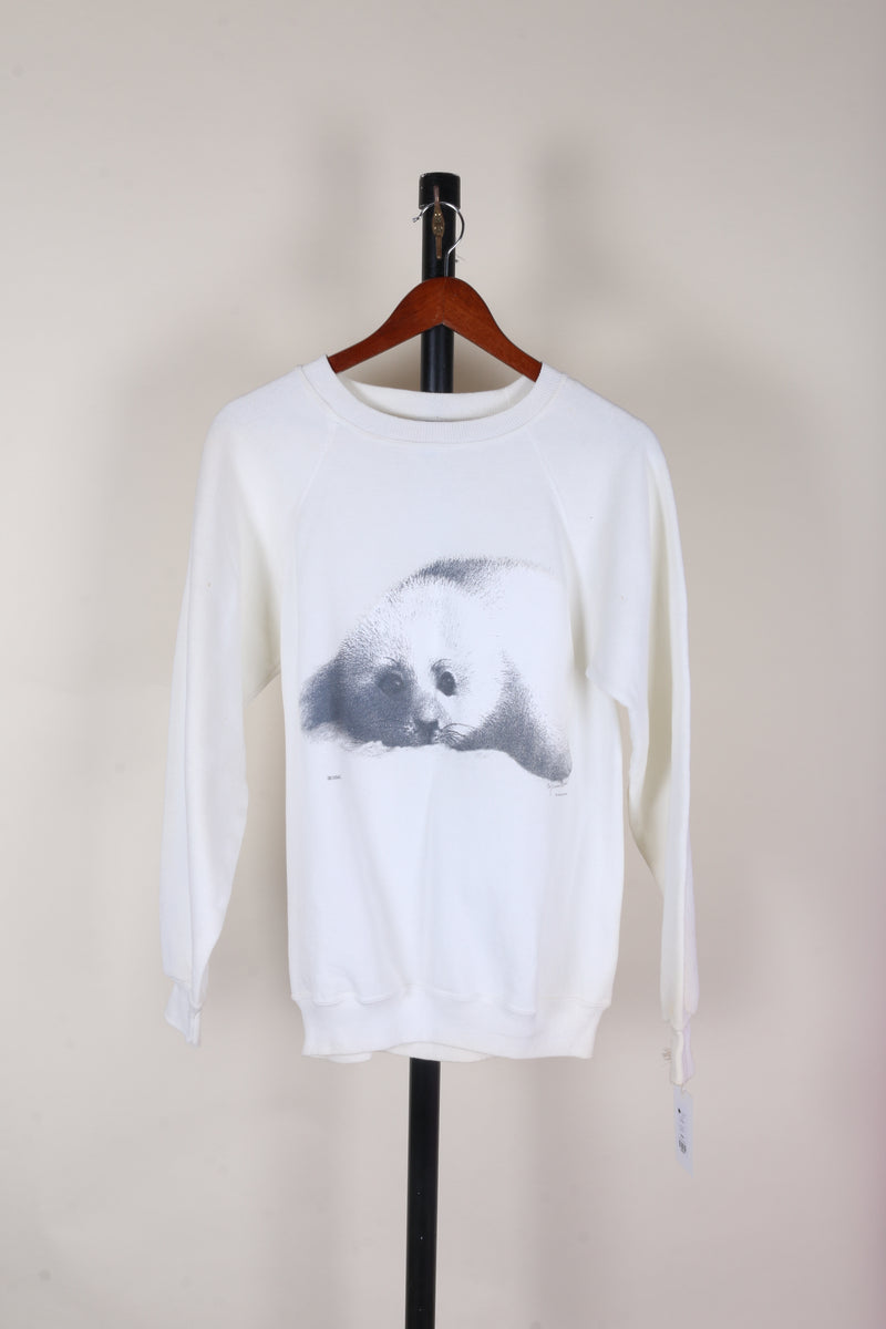 White Hanes Crewneck, M