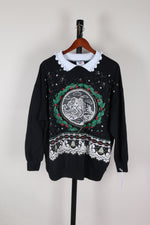 Black Nutcracker Collared Sweater, L