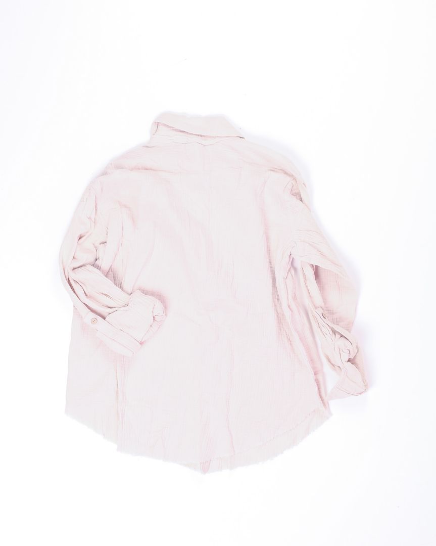 Cream Zenana Button Up Long Sleeve, S