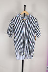 B&W Striped Try 1 S/S Button Down, L