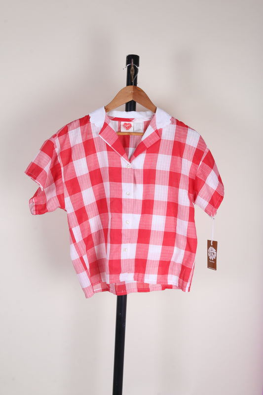 Red/White Candie's Button Up Tee, S